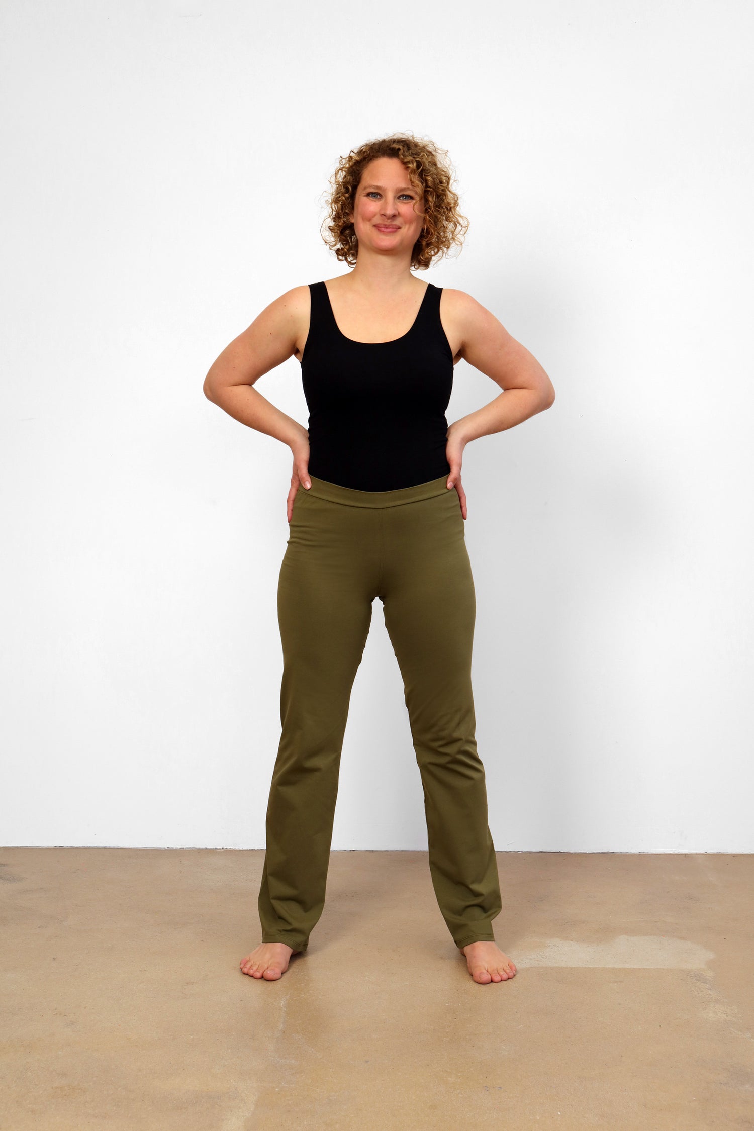 Ankaa straigt-leg cut Pants - Khaki-Breath of Fire-4