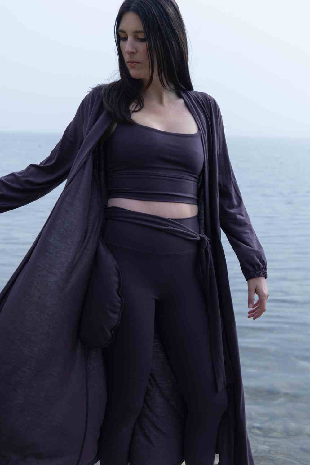 Aurora Women's Yoga Bra - Dark Purple-Breath of Fire-1