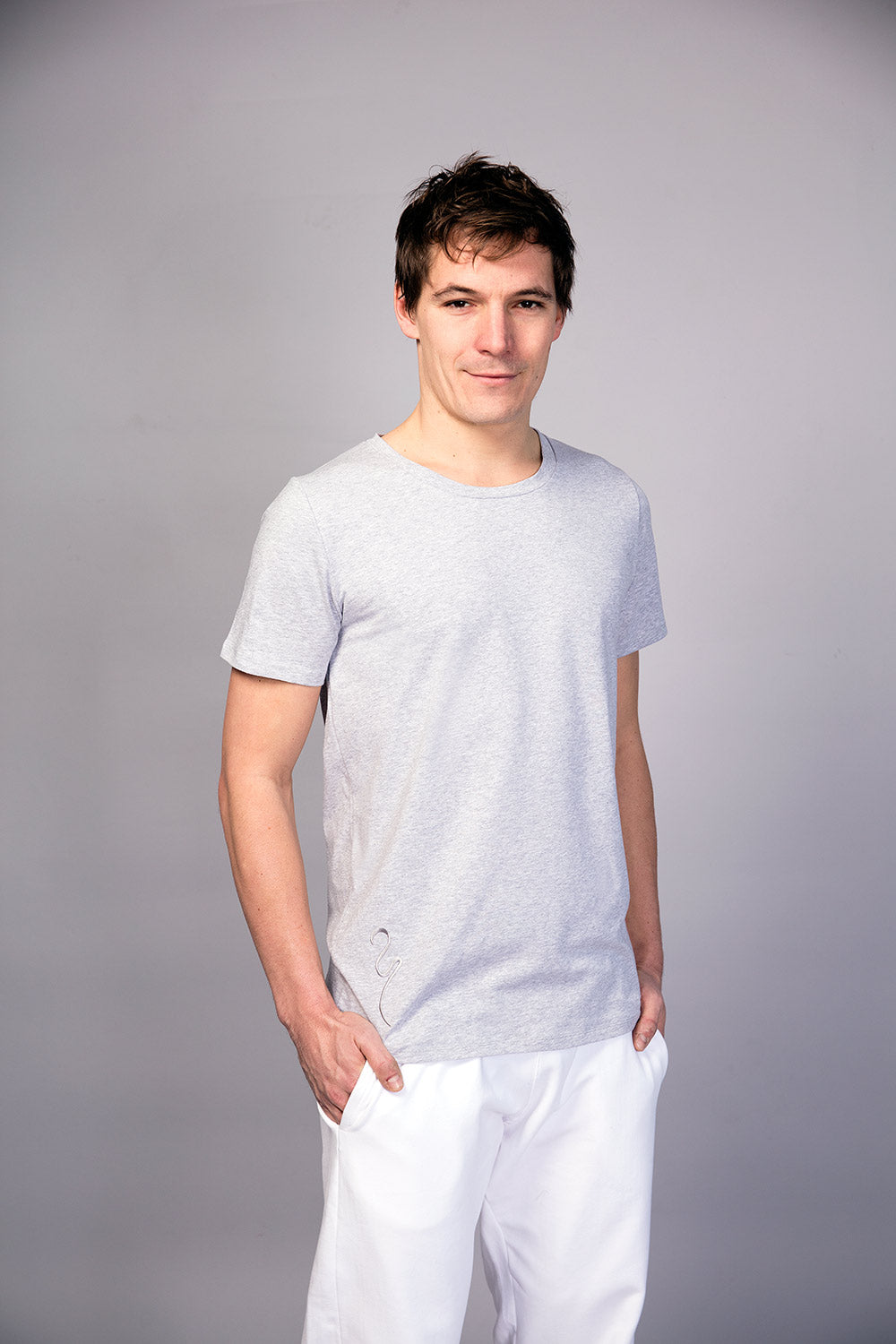 Bencha yoga T-shirt round neck - Perle Grey S & M-Breath of Fire-3