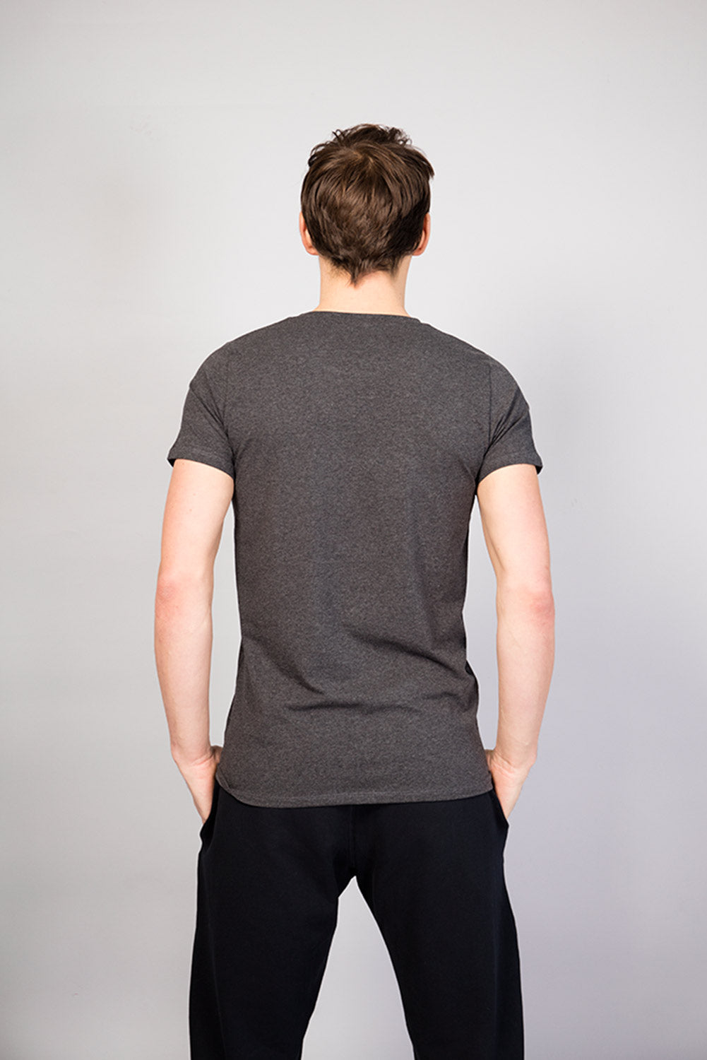 T-shirt de yoga Homme Bencha col rond - Gris foncé