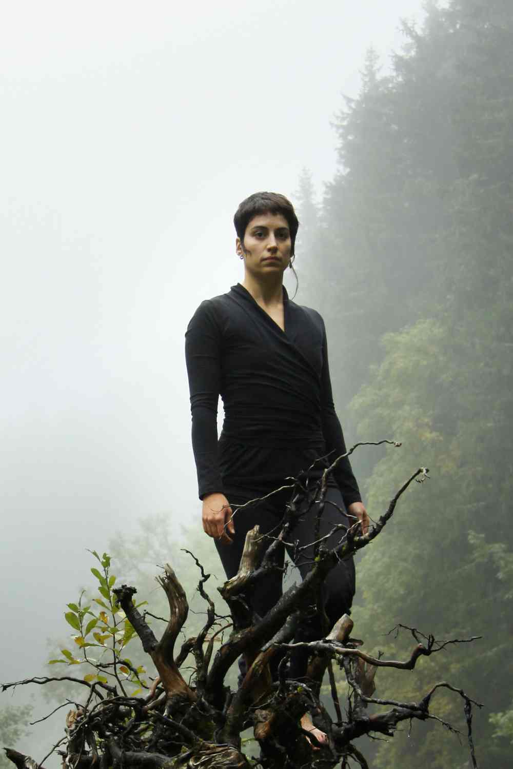 Amba yoga wrap shirt - Black