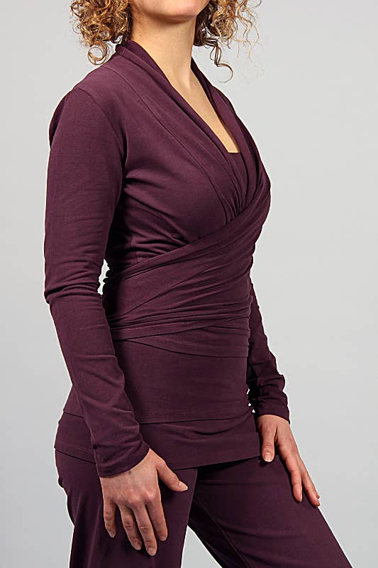 Amba yoga wrap shirt - Purple-Breath of Fire-4
