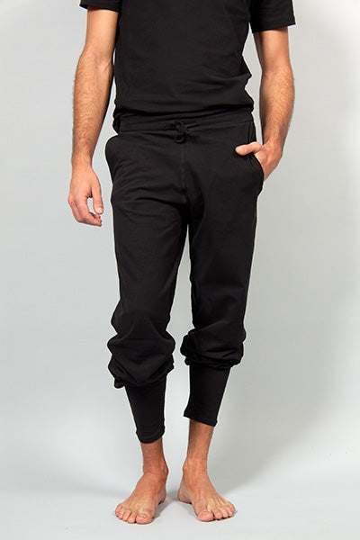 Mahan Men's yoga pants - Black-breath of fire-organic cotton