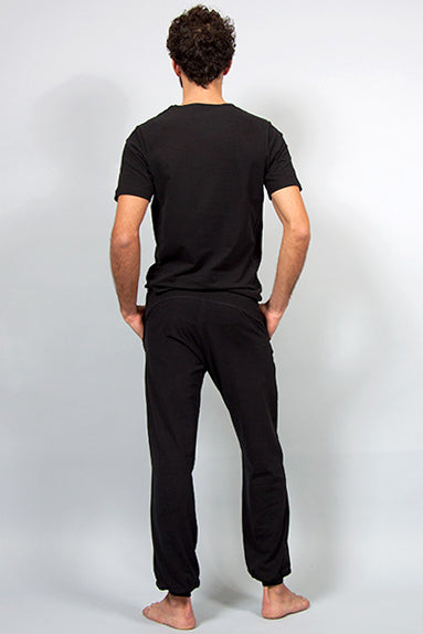 Mahan Men's yoga pants - Black-breath of fire-organic cotton