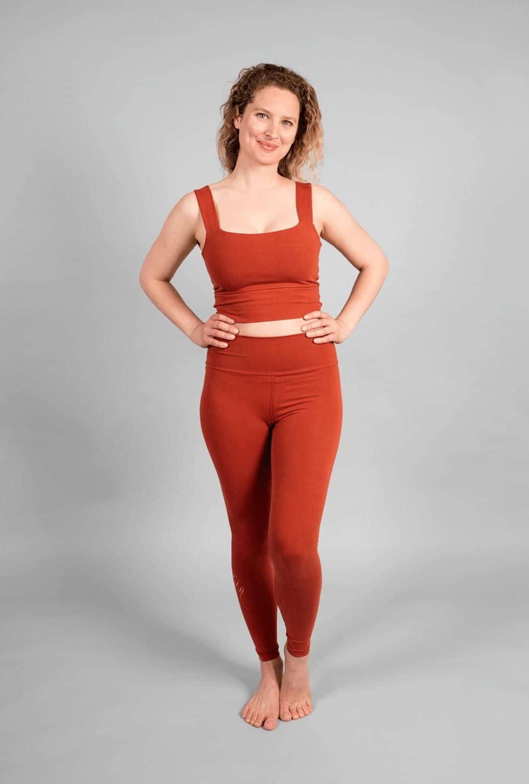yoga leggings sienna color sienna with aurora bra made in organic cotton and bamboo high quality yoha wear