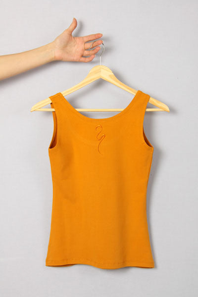 sohang yoga top color saffron back view