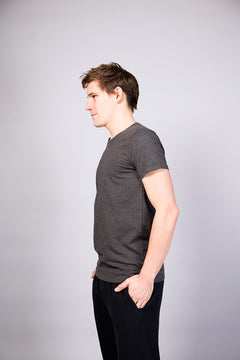 Bencha yoga T-shirt round neck - Dark Grey-Breath of Fire-3