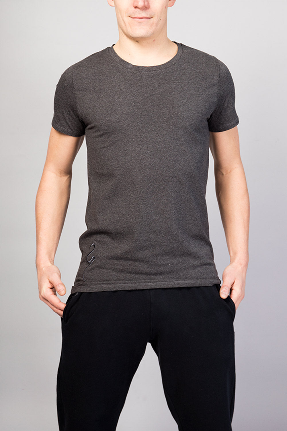 Bencha yoga T-shirt round neck - Dark Grey-Breath of Fire-1