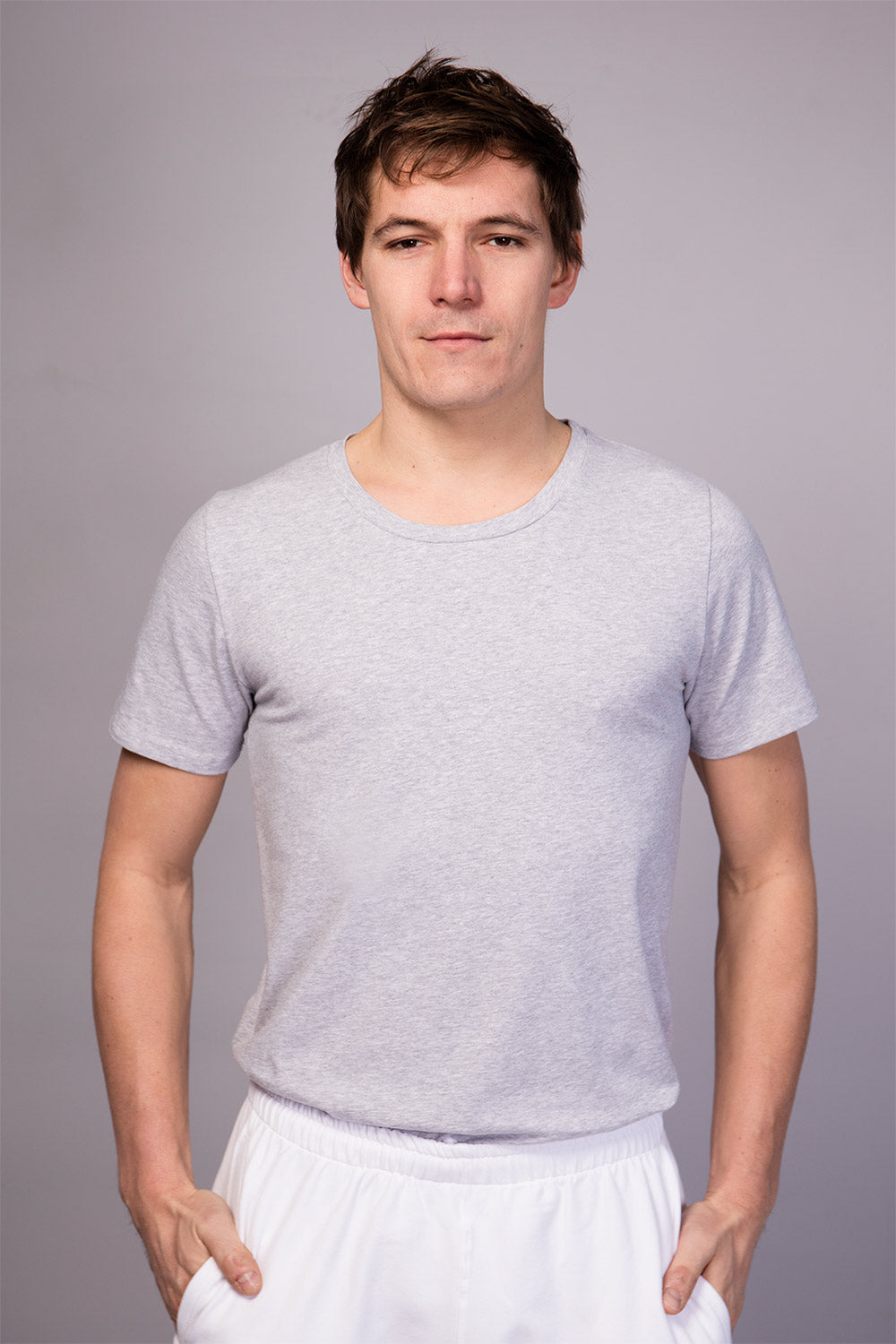 Bencha yoga T-shirt round neck - Perle Grey S & M-Breath of Fire-1