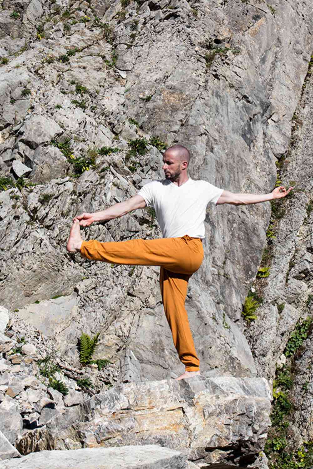 Mahan Men's yoga pants - Saffron-Breath of Fire-1