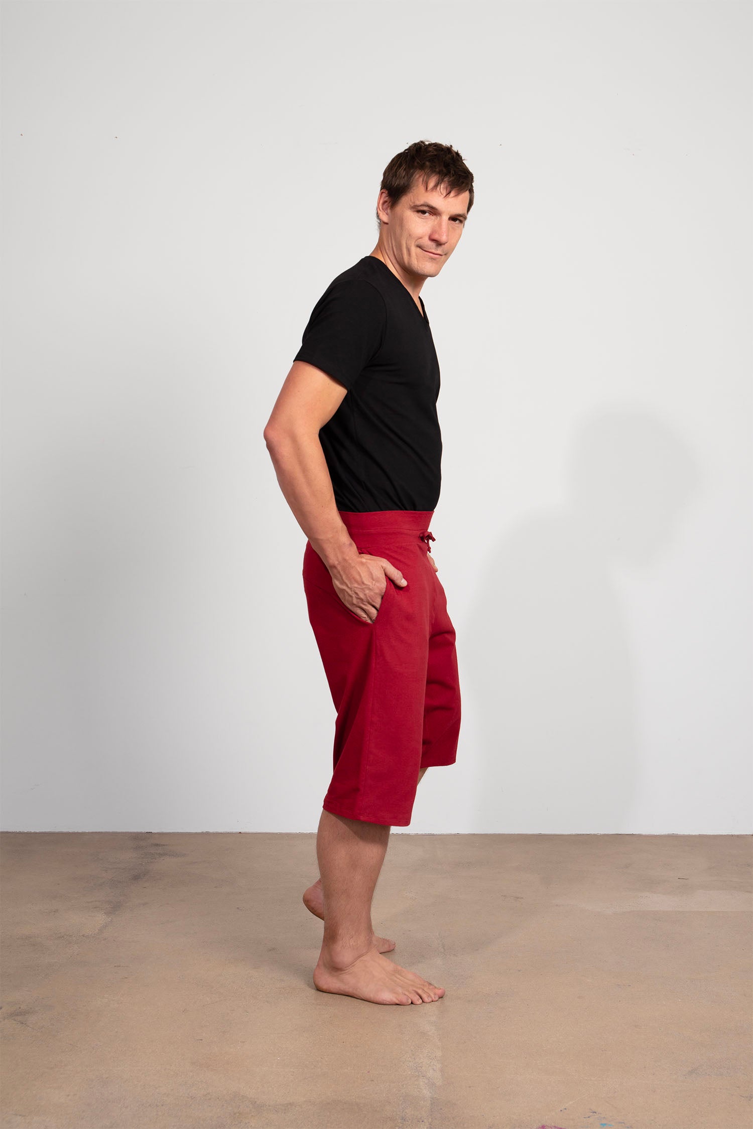 Mahan yoga shorts - Bordeaux-Breath of Fire-4