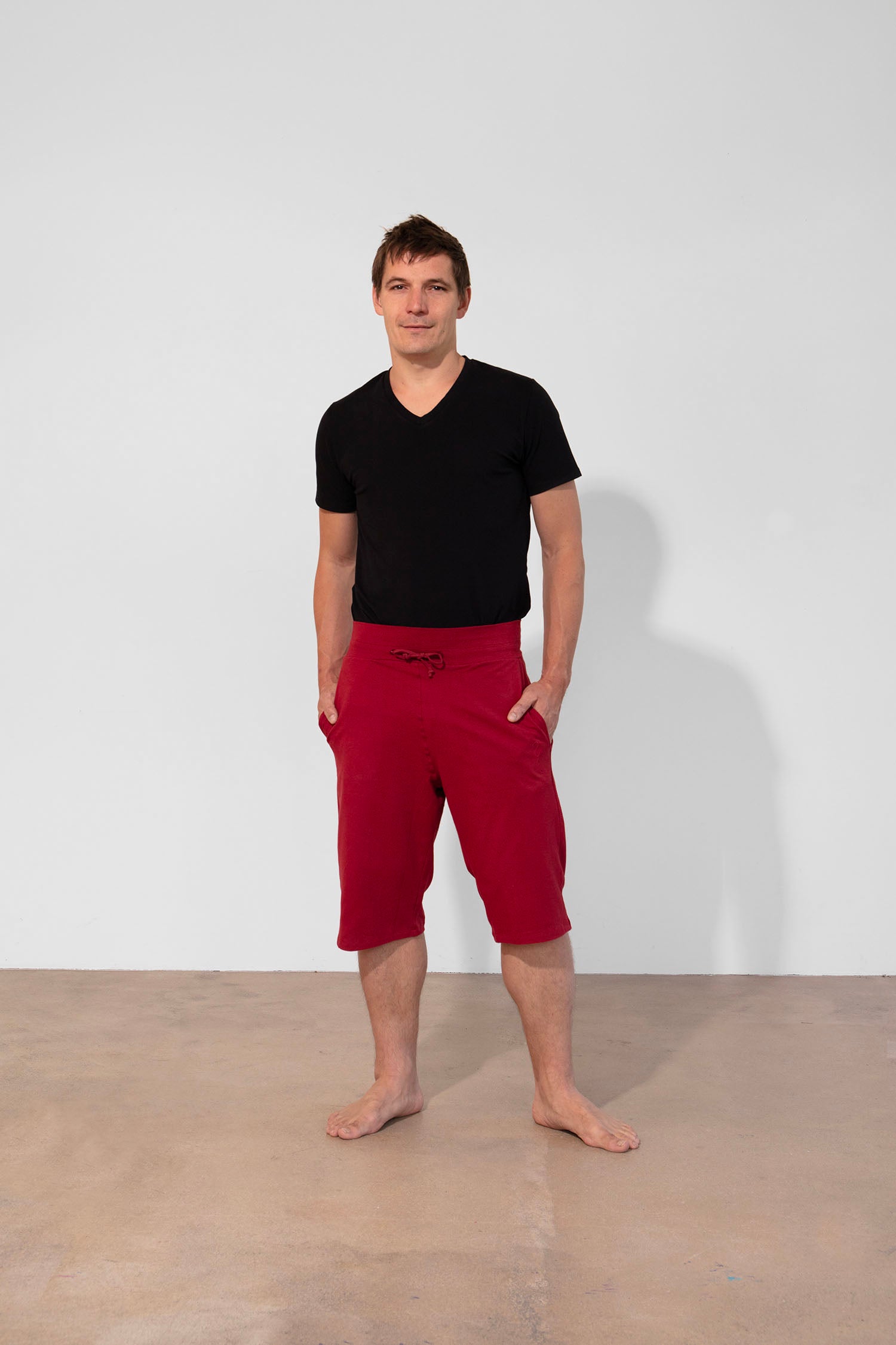 Mahan yoga shorts - Bordeaux-Breath of Fire-1