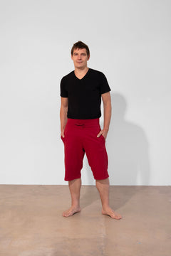 Mahan yoga shorts - Bordeaux-Breath of Fire-1
