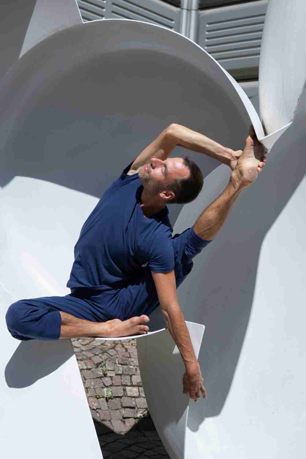 Sadhak men's yoga short - Atlantic blue-Breath of Fire-1