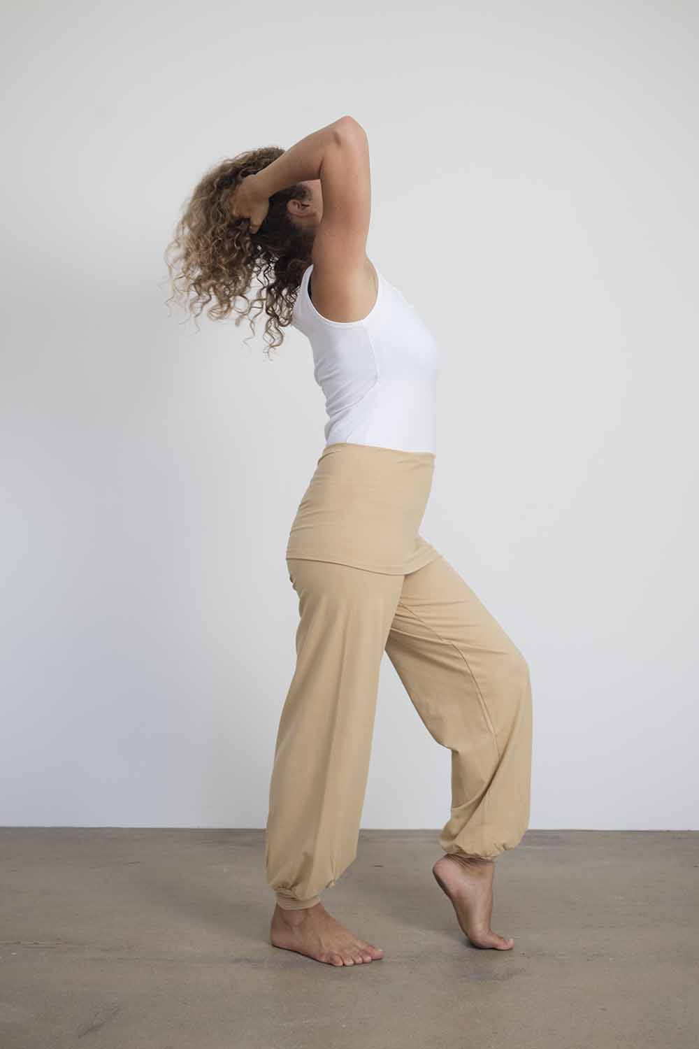 Sohang yoga pants - Beige-Breath of Fire-2