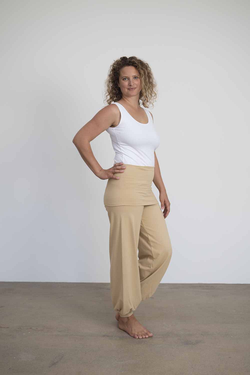 Sohang yoga pants - Beige-Breath of Fire-7
