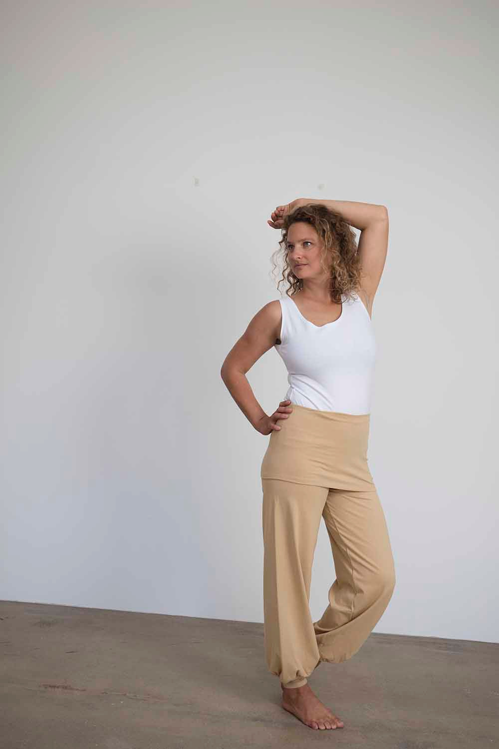 Sohang yoga pants - Beige-Breath of Fire-8