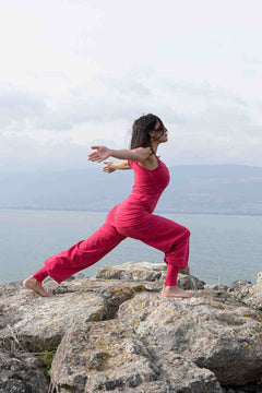 Sohang yoga pants - Raspberry-Breath of Fire-1