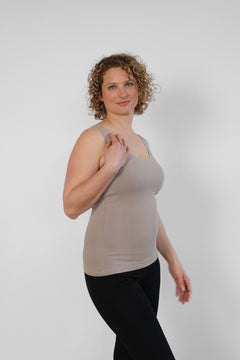 Sohang yoga top - Taupe-Breath of Fire-4
