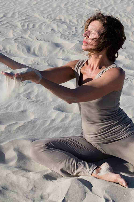 Sohang yoga top - Taupe-Breath of Fire-1