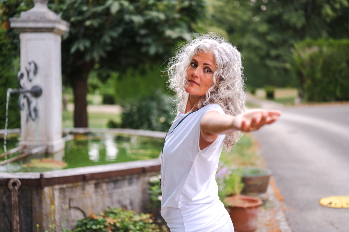 T-shirt Cephei — T-shirt de yoga en coton biologique mercerisé coupe batwing