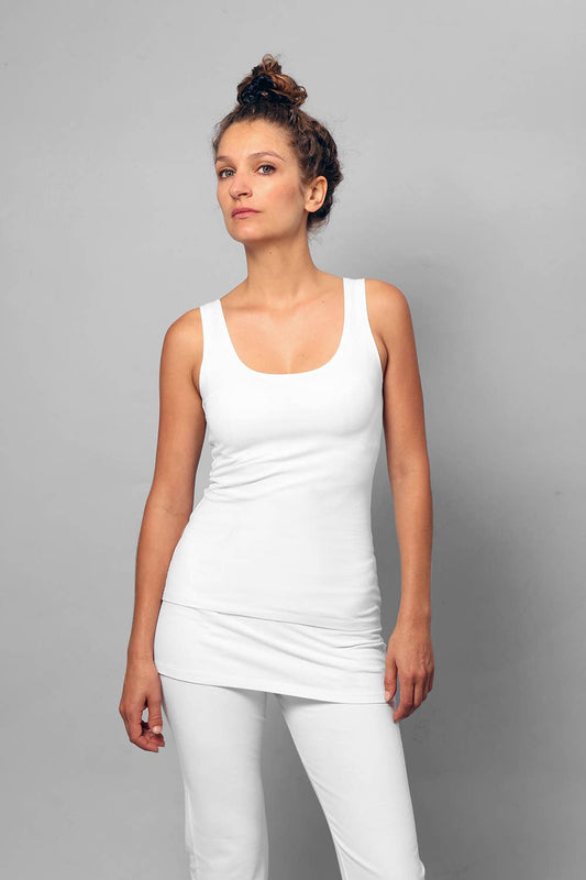 Yoga Top, Yoga Tunic, Ethnic Yoga Clothes, Yoga Gift, White
