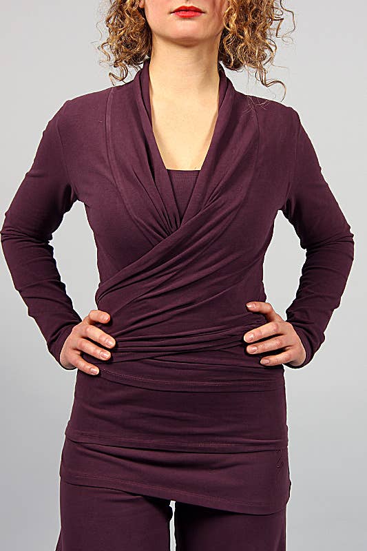 Amba yoga wrap shirt | Purple | Breath of Fire – Breath of Fire