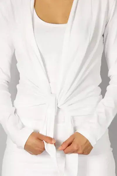 Amba yoga wrap shirt white in organic cotton