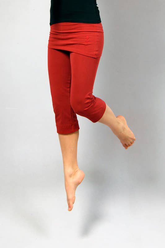 Pantalon de yoga Inderjit 3/4 - Bordeaux