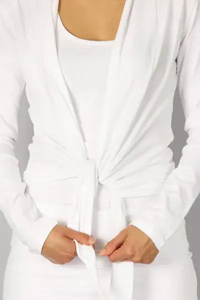 Amba yoga wrap shirt - White-Breath of Fire-3