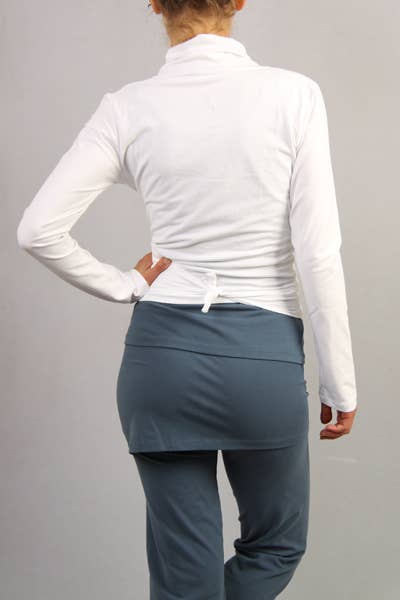 Amba yoga wrap shirt - White-Breath of Fire-4