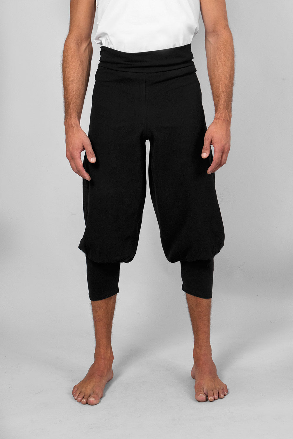 Sadhak Herren-Yoga-Shorts - Schwarz