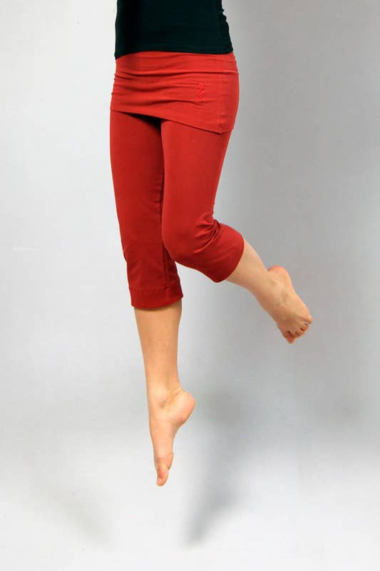 Inderjit yoga pants 3/4 - Bordeau-Breath of Fire-3