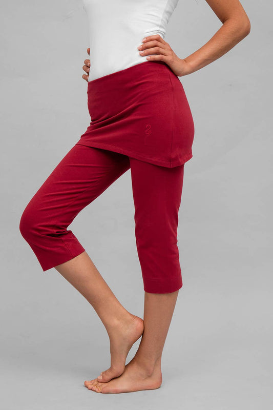 Inderjit yoga pants 3/4 - Bordeau-Breath of Fire-1