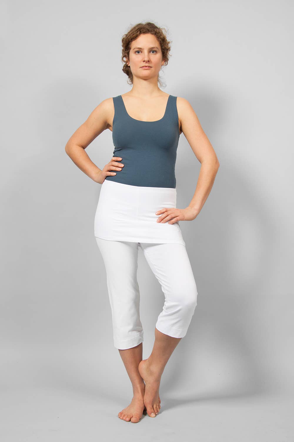 Inderjit yoga pants 3/4 - White-Breath of Fire-5