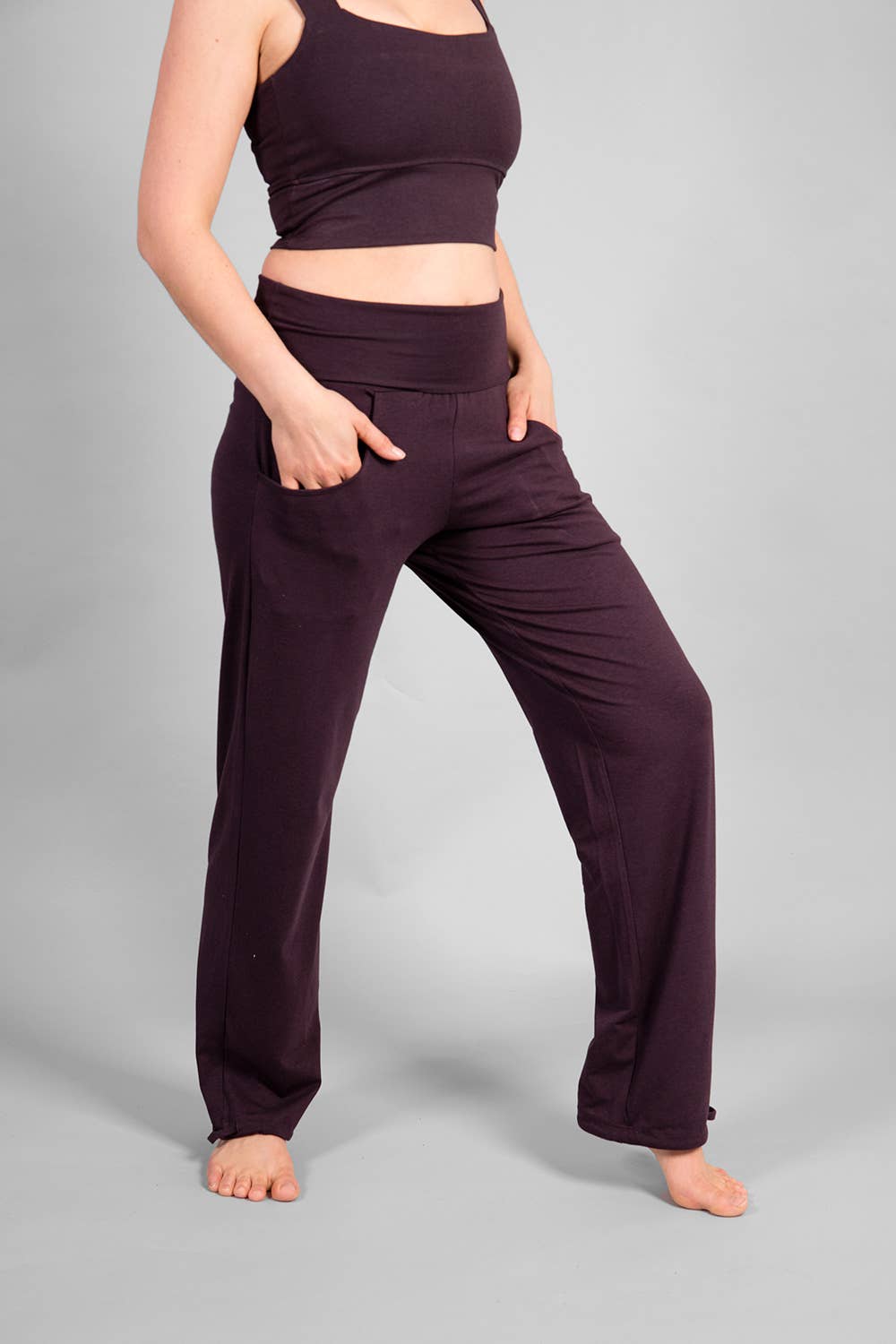 Lilii Women’s Loose Fit Pants - Dark purple XS