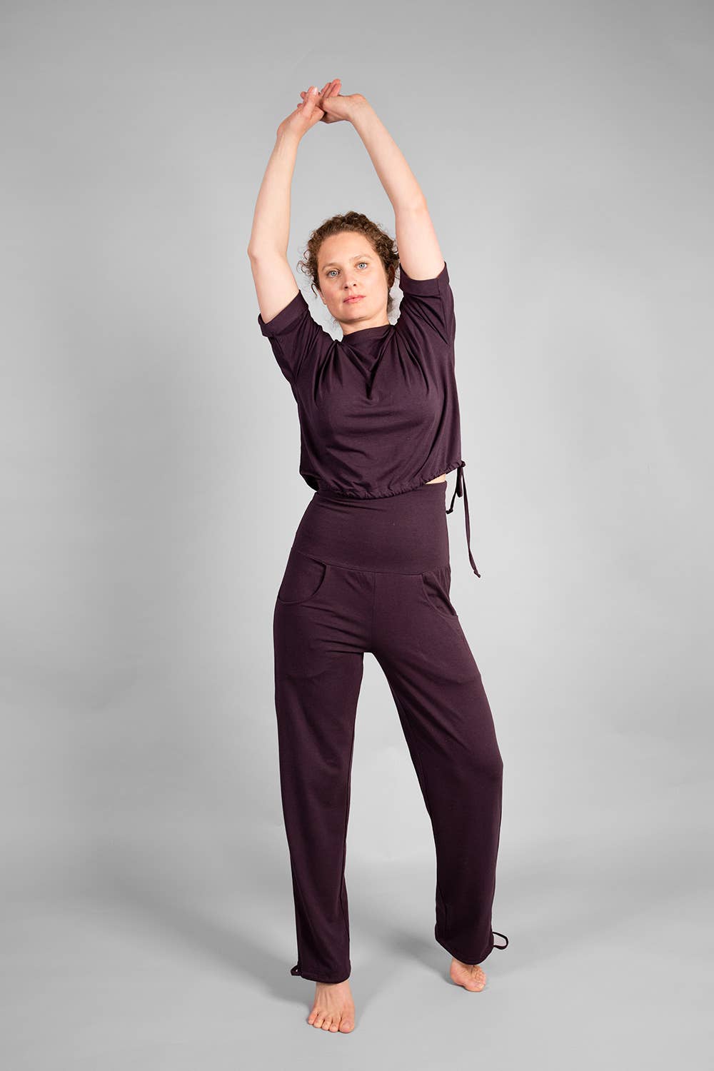 Lilii Women’s Loose Fit Pants - Dark purple XS