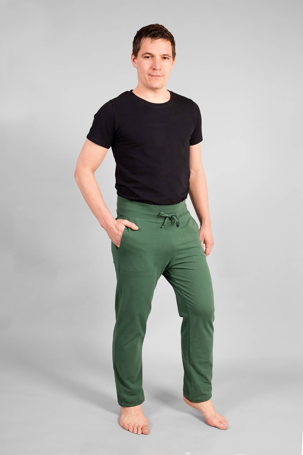 Mahan Men's Yoga Pants - Green Forest-breath of fire-organic cotton