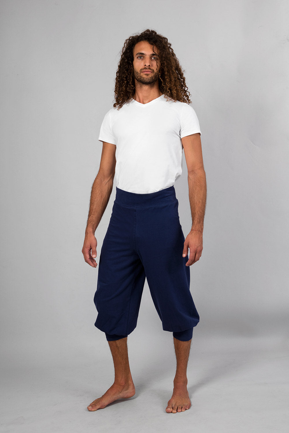 Sadhak men's yoga short - Atlantic blue-Breath of Fire-2