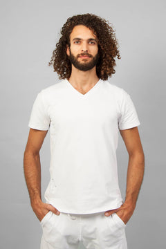 Sadhak yoga T-shirt - White-Breath of Fire-1