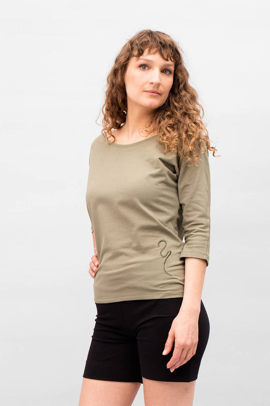 Siri yoga shirt - Khaki-Breath of Fire-1