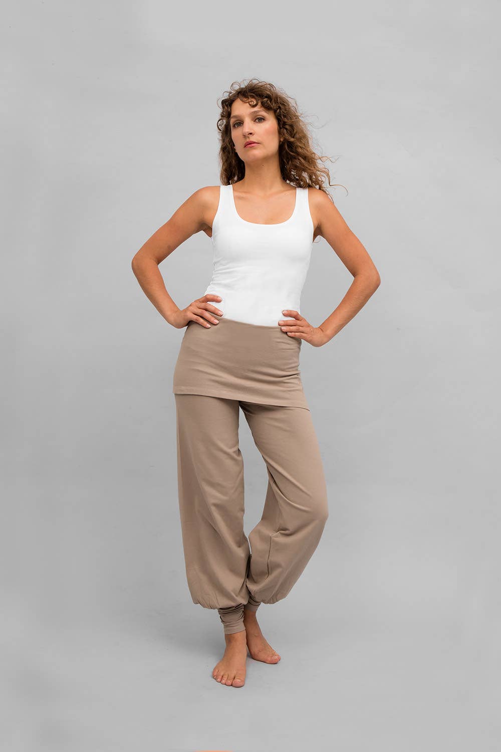 Sohang yoga pants - Taupe-Breath of Fire-2