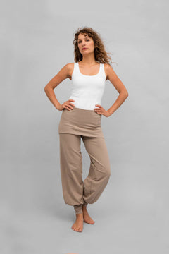 Sohang yoga pants - Taupe-Breath of Fire-2