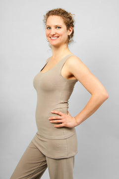Sohang yoga top - Taupe-Breath of Fire-6